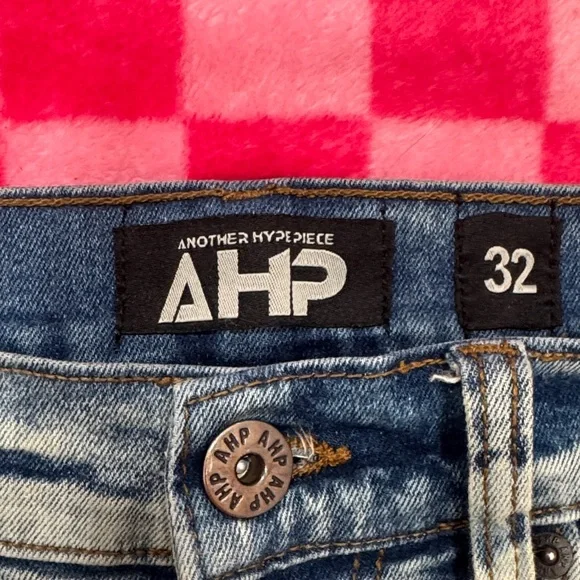 AHP Light Blue Stacked & Distressed Panel Jeans - Picture 2 of 9